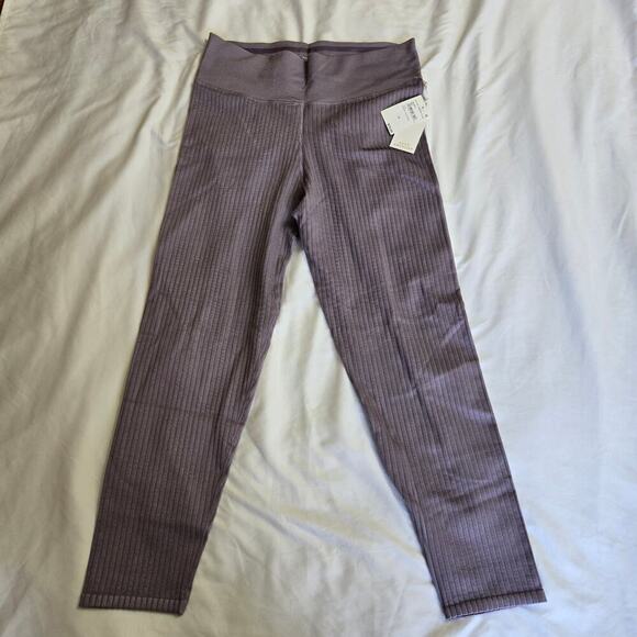 NWT Good American Women's Dusty Violet Ribbed High-Waist Leggings, Size 5/6 - Picture 2 of 11